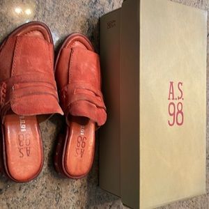 Brand new leather slides
